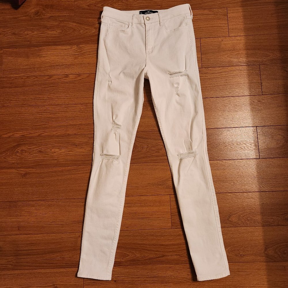 Hollister High Rise Super Skinny White Jeans